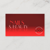 Wijn Red Gradient Mirror Font Classic Logo Elegant Visitekaartje (Voorkant)