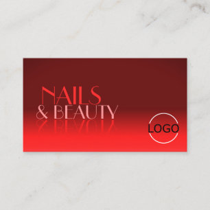 Wijn Red Gradient Mirror Font Classic Logo Elegant Visitekaartje