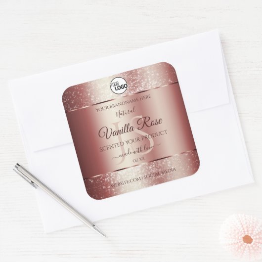 Wijn Red Soft Glitter Product Labels Monogram Logo (Envelop)