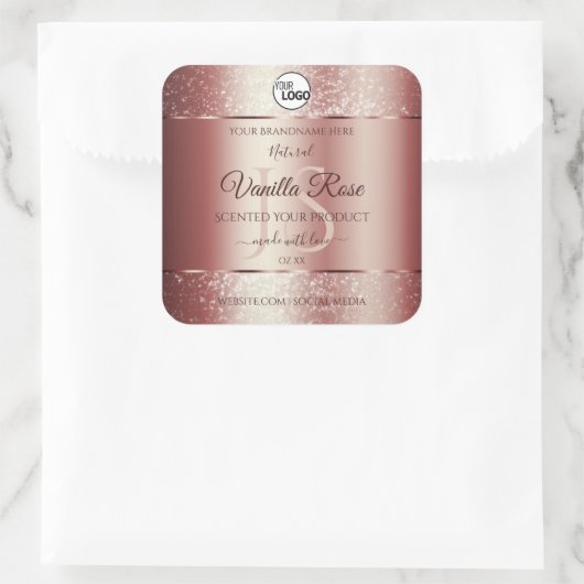 Wijn Red Soft Glitter Product Labels Monogram Logo (Tas)