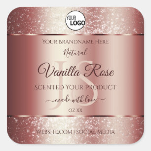 Wijn Red Soft Glitter Product Labels Monogram Logo