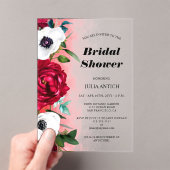 Wijn Rode Bloemen Vrijgezellenfeest Acryl Uitnodigingen (Insitu (Draagbaar))