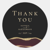 Wijn rode edelsteen ronde sticker (Voorkant)