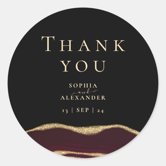 Wijn rode edelsteen ronde sticker (Voorkant)