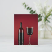 Wijn rode glazen fles briefkaart (Staand voorkant)