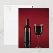 Wijn rode glazen fles briefkaart (Voorkant / Achterkant)