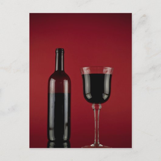 Wijn rode glazen fles briefkaart (Voorkant)