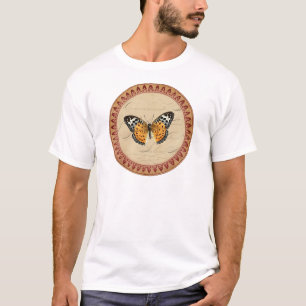 Wijn Rode Vlinder Rond T-shirt