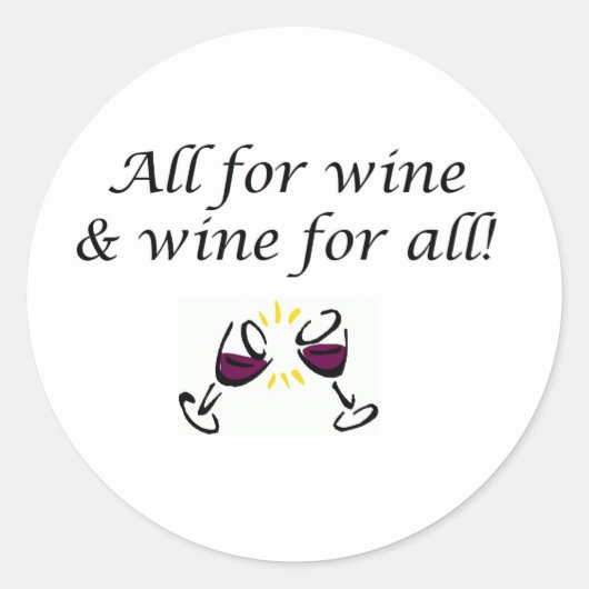 Wijn! Ronde Sticker (Voorkant)