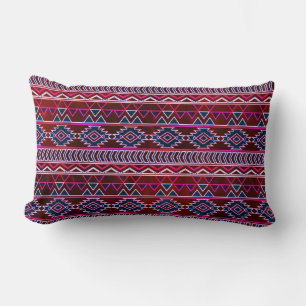 Wijn Rood Aztec Tribal Patroon Kussen
