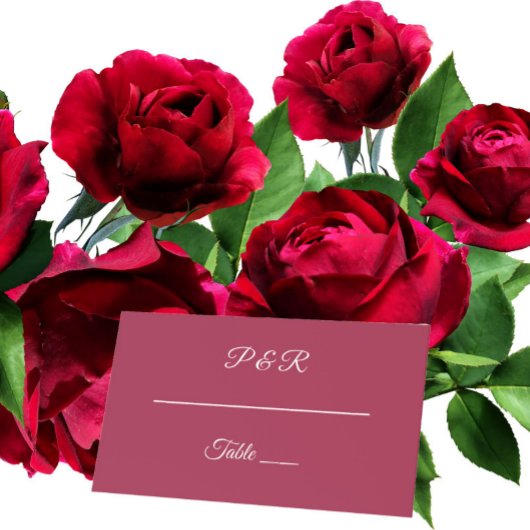 Wijn Rood Eenvoudig Gestileerde Script Bruiloft Plaatskaartje