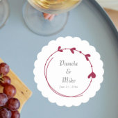 Wijn Rood Eenvoudig Hart Krans Bruiloft Kartonnen Onderzetters