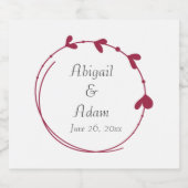 Wijn Rood Eenvoudig Hart Krans Bruiloft Sparkling Wijnetiket (Enkel label)