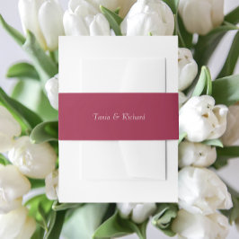 Wijn Rood Eenvoudige Gestileerde Naam Trouwen Uitnodigingen Wikkel