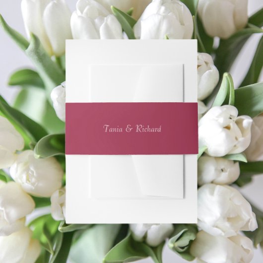 Wijn Rood Eenvoudige Gestileerde Naam Trouwen Uitnodigingen Wikkel