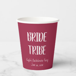 Wijn Rood Eenvoudige Kleur Bruid Tribe Papieren Bekers