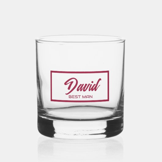 Wijn Rood Gepersonaliseerde bruiloft Beste Man Roc Whisky Glas (Voorkant)