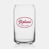 Wijn Rood Gestileerde Naam Bruidsmeisje Glas (Voorkant)