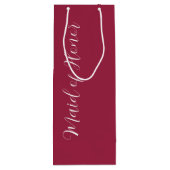 Wijn Rood Gestileerde Script Bruidsmeisje Cadeautas (Achterkant)