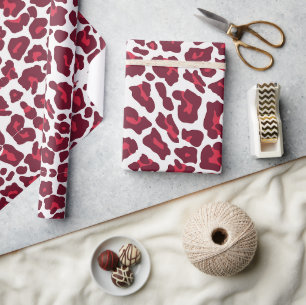 Wijn rood luipaard patroon cadeaupapier