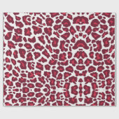 Wijn rood luipaard patroon cadeaupapier (Vlak)