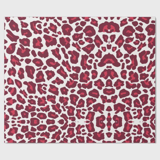 Wijn rood luipaard patroon cadeaupapier (Vlak)