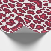 Wijn rood luipaard patroon cadeaupapier (Hoek)
