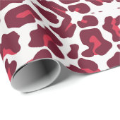 Wijn rood luipaard patroon cadeaupapier (Rol Hoek)