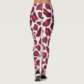 Wijn rood luipaard patroon leggings (Achterkant)