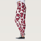 Wijn rood luipaard patroon leggings (Links)
