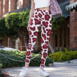 Wijn rood luipaard patroon leggings<br><div class="desc">Uniek luipaardpatroon zo'n opvallend ontwerp voor luipaardliefhebbers.</div>