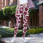Wijn rood luipaard patroon leggings