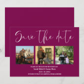 Wijn Rood Paar Foto's Trouwen Save the date (Voorkant / Achterkant)