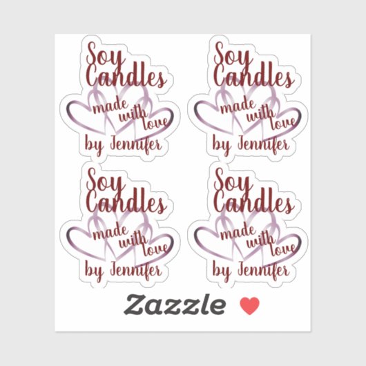 Wijn Rood Paars hart gemaakt met liefdeszekaarsen Sticker (Vel)