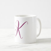 Wijn Rood Roze Monogram Initiaal Brief Bruiloftsge Koffiemok (Voorkant rechts)