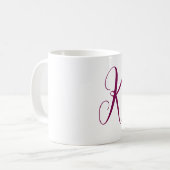 Wijn Rood Roze Monogram Initiaal Brief Bruiloftsge Koffiemok (Voorkant links)