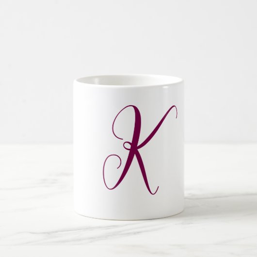 Wijn Rood Roze Monogram Initiaal Brief Bruiloftsge Koffiemok (Center)