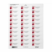 Wijn Rood Wit bloemig Retouradres Etiket (Full Sheet)