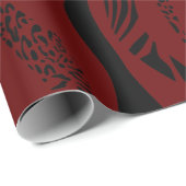 wijn rood Zebra Patroon Cadeaupapier (Rol Hoek)