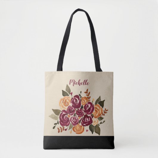 Wijn Roos met naam Tote Bag (Voorkant)