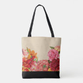 Wijn Roos Rustiek Bloemen Monogram Tote Bag (Achterkant)