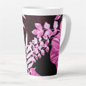 Wijn Roze Botanische Palm Fronds Tropische Patroon Latte Mok (Rechterhoek)