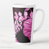 Wijn Roze Botanische Palm Fronds Tropische Patroon Latte Mok (Rechts)