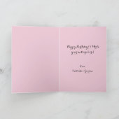 Wijn Roze Glitter Fotocollage Gelukkige Verjaardag Kaart (Binnen)