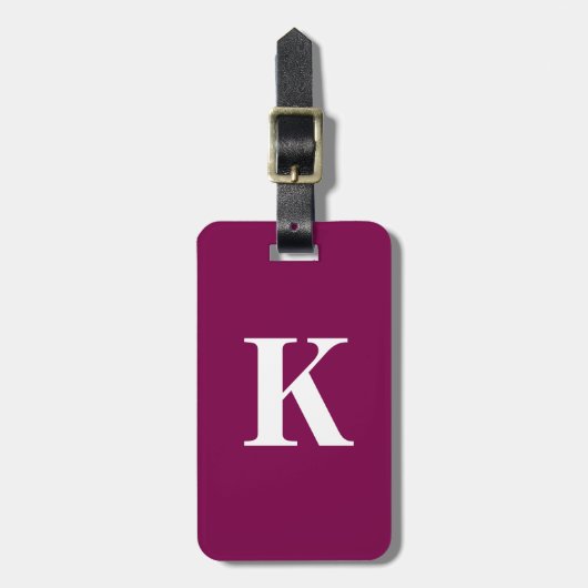Wijn Roze Monogram Eerste Aangepaste Cadeau Feest  Bagagelabel (Voorkant verticaal)