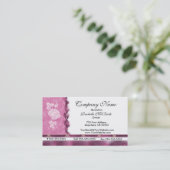 Wijn Roze witte borduurachtige Rozen Visitekaartje (Staand voorkant)