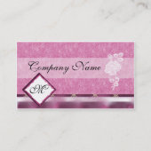 Wijn Roze witte borduurachtige Rozen Visitekaartje (Achterkant)