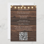 Wijn Rustiek Roos Country Barn Lights Wedding Kaart (Achterkant)