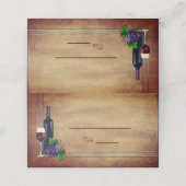 wijn rustieke bruiloft receptie plaatskaartje (Buitenkant ongevouwen)