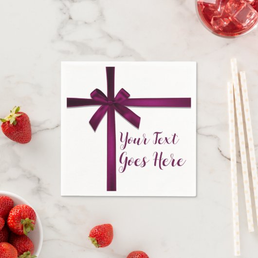 Wijn Satijnen Lint Boog Kerst Vakantie Feest Servet (Insitu)